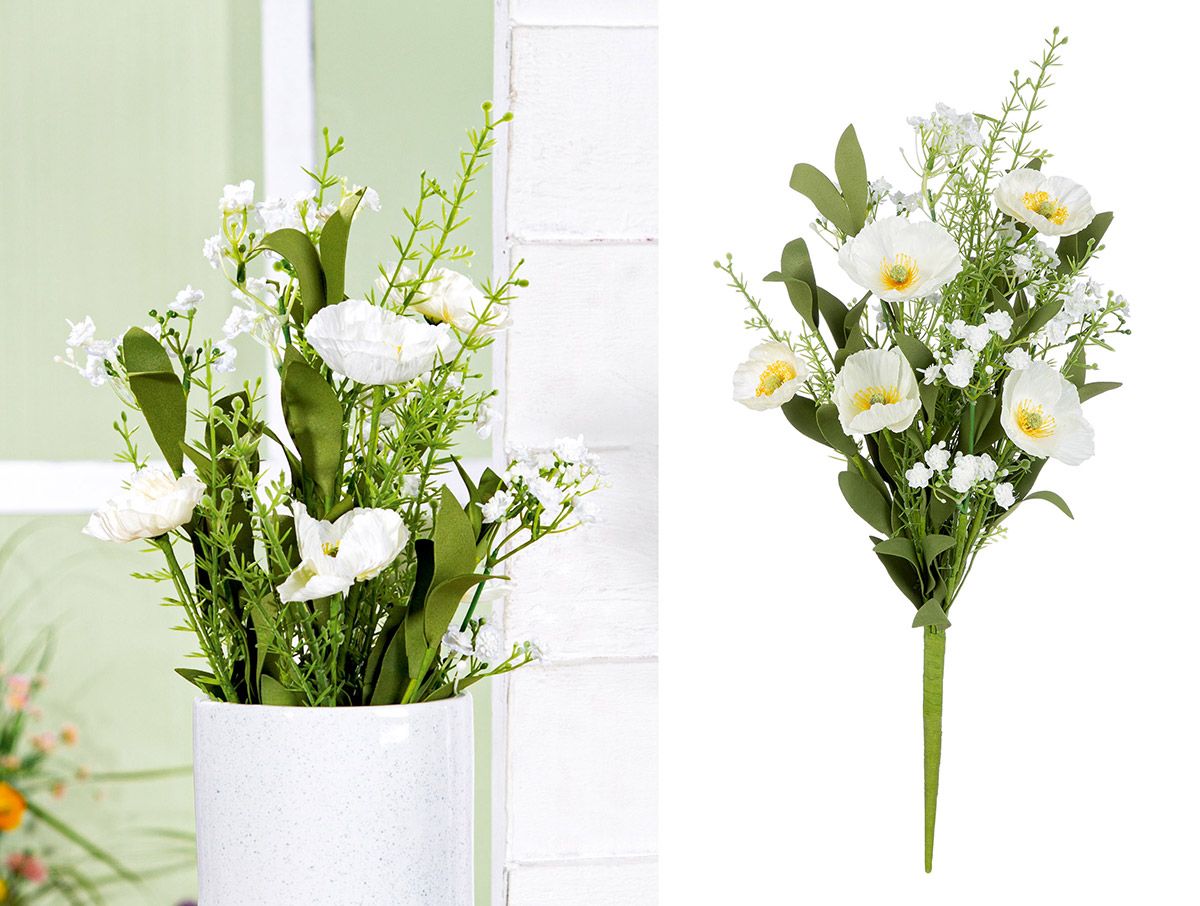 Kunstblumen-Bündel Schleierkraut LORINA Kunststoff Weiß 50cm Kunstblumen-Bündel Schleierkraut LORINA Kunststoff Weiß 50cm