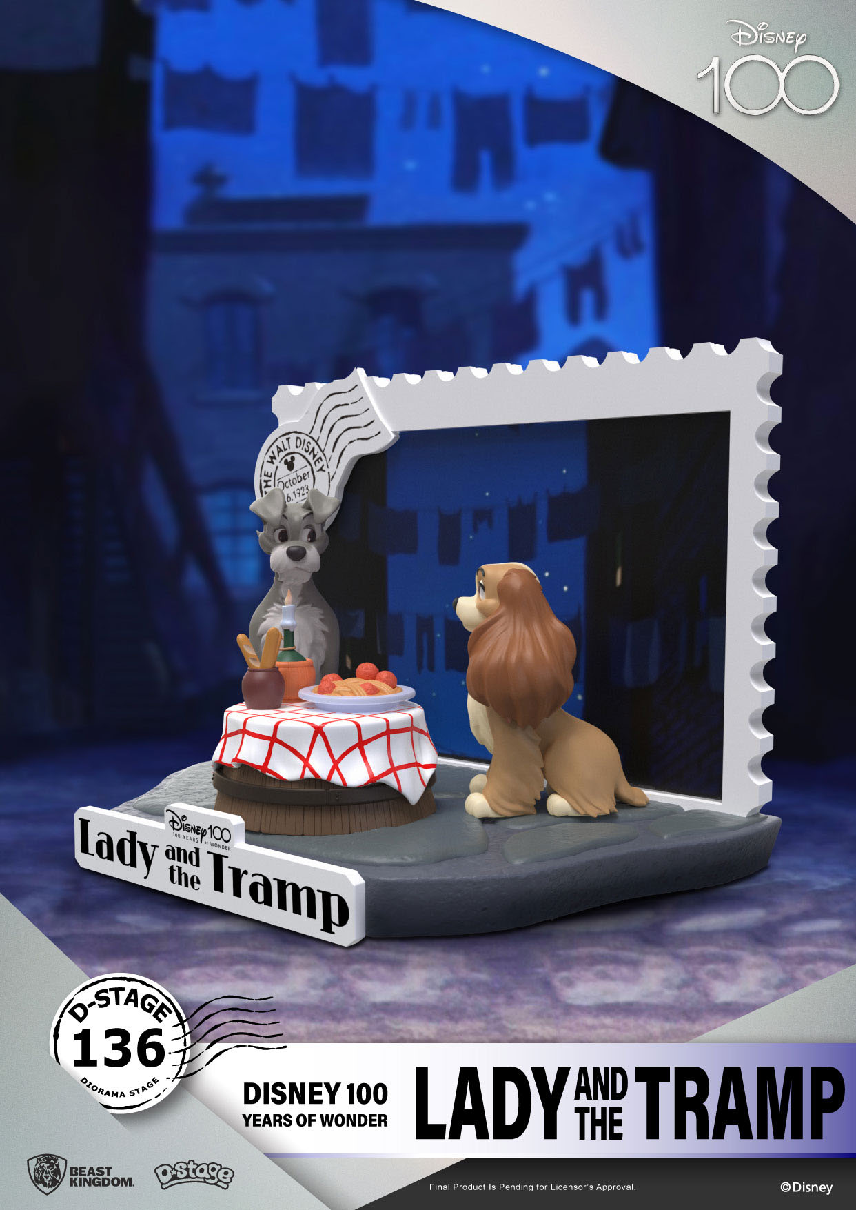 7MVjrIqEx1ytI4 Disney 100 Years of Wonder D-Stage Diorama "Lady And The Tramp - Susi & Strolch" 11,8cm