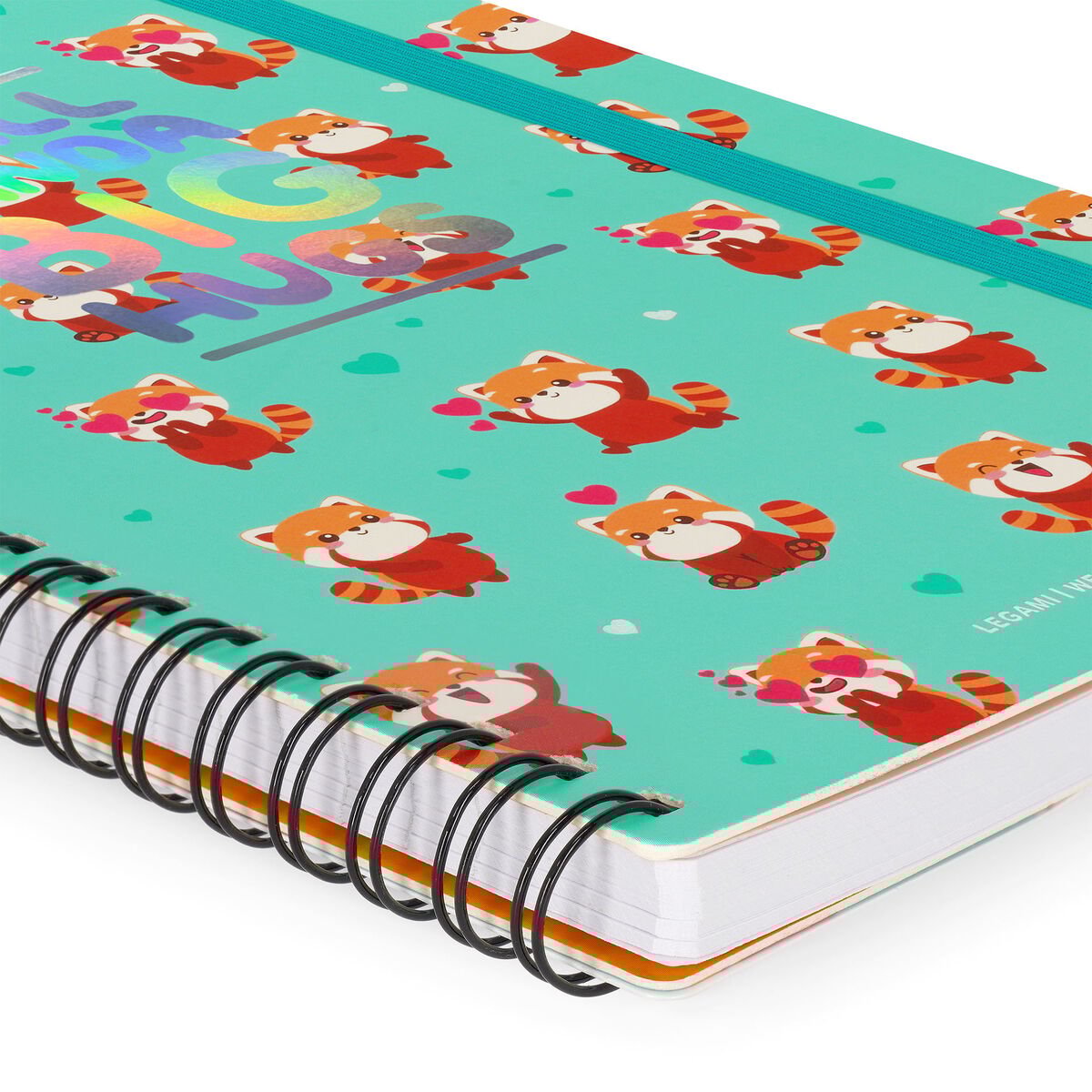 Liniertes Notizbuch Large Spiralbindung  A5-Format RED PANDA