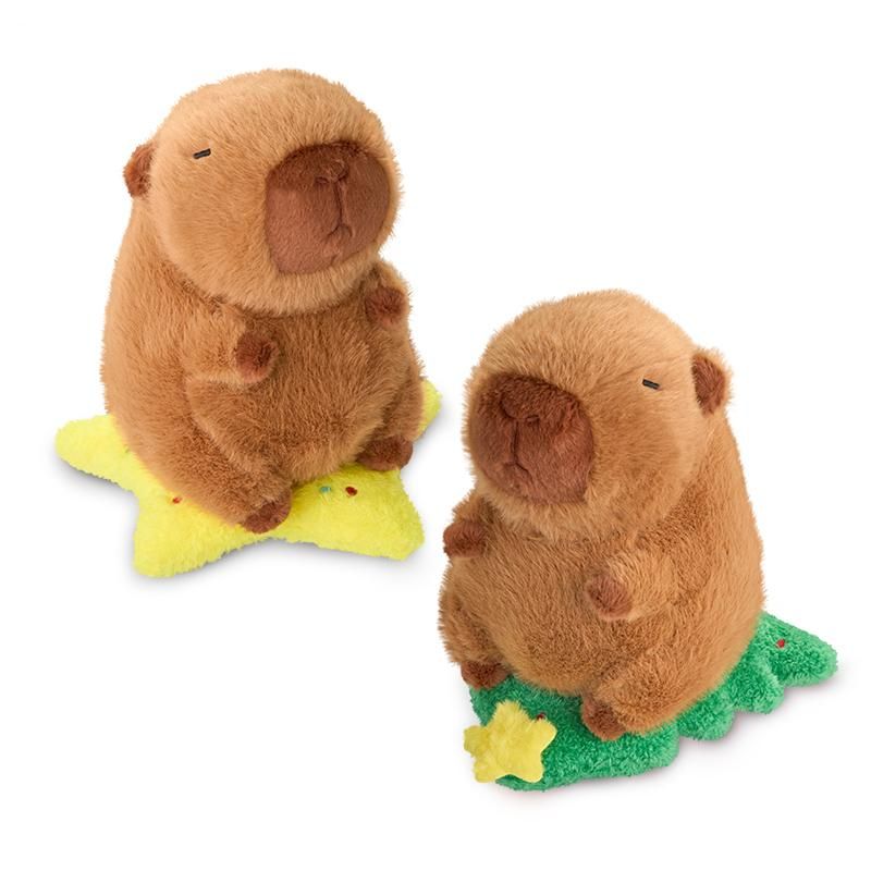 Capybara Plüsch Weihnachtsmotiv Stern und Baum Polyester 22x21,5x20cm