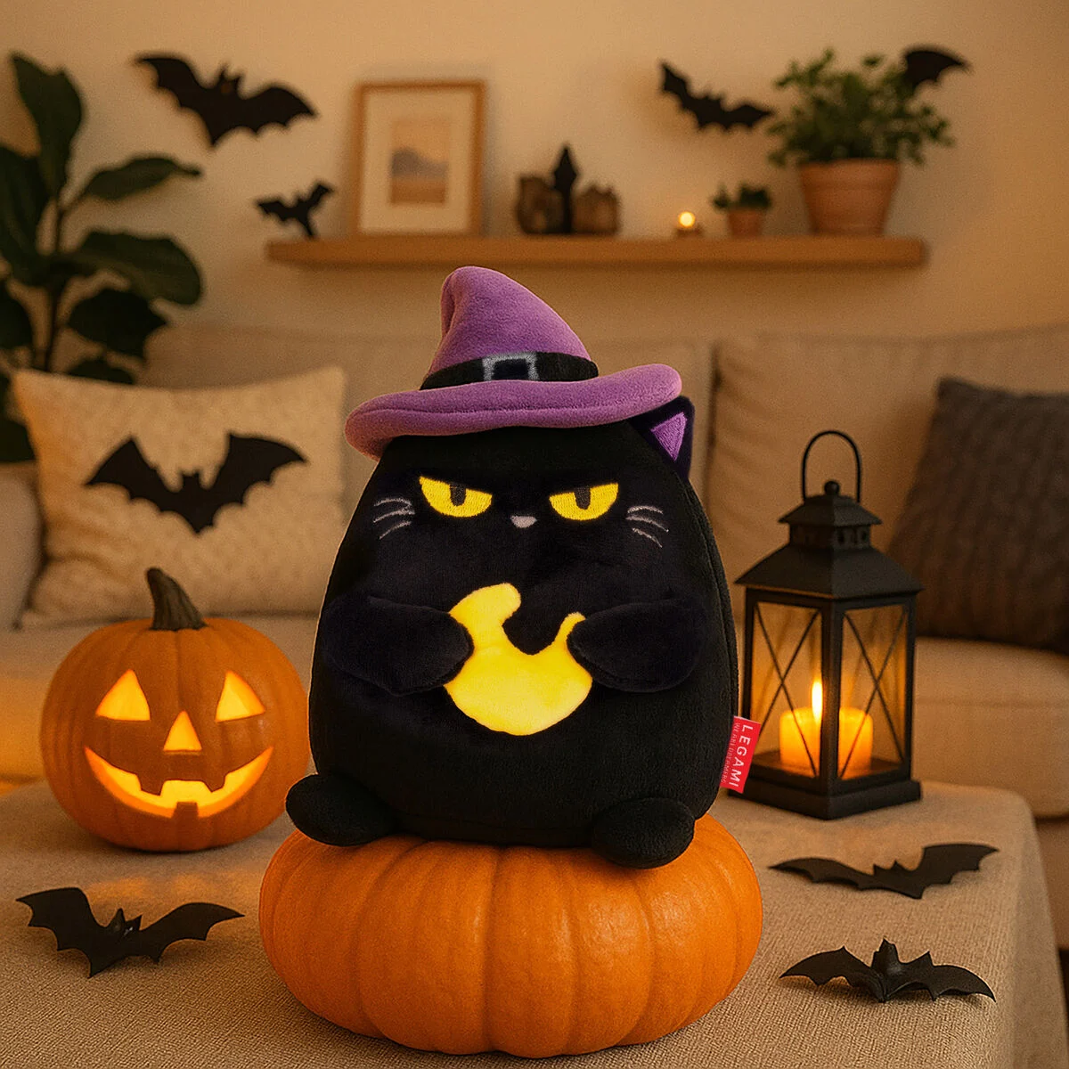 Plüschtier Super Soft! Mini Halloween Katze 17x14x13cm