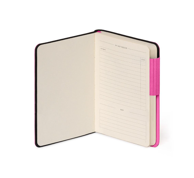 6NCGNfTEja1Hki Liniertes Notizbuch - Small - My Notebook 9,5x13,5cm 192 nummerierte Seiten Bougainvillea Pink