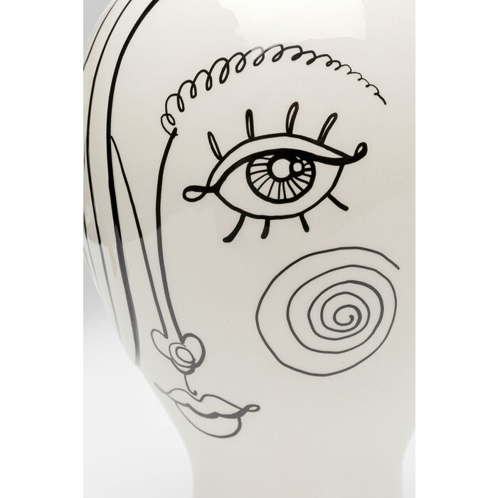 11oHNwSHM1mkanI Vase Favola Lady Schwarz Weiß handgefertigt 30x19x19cm
