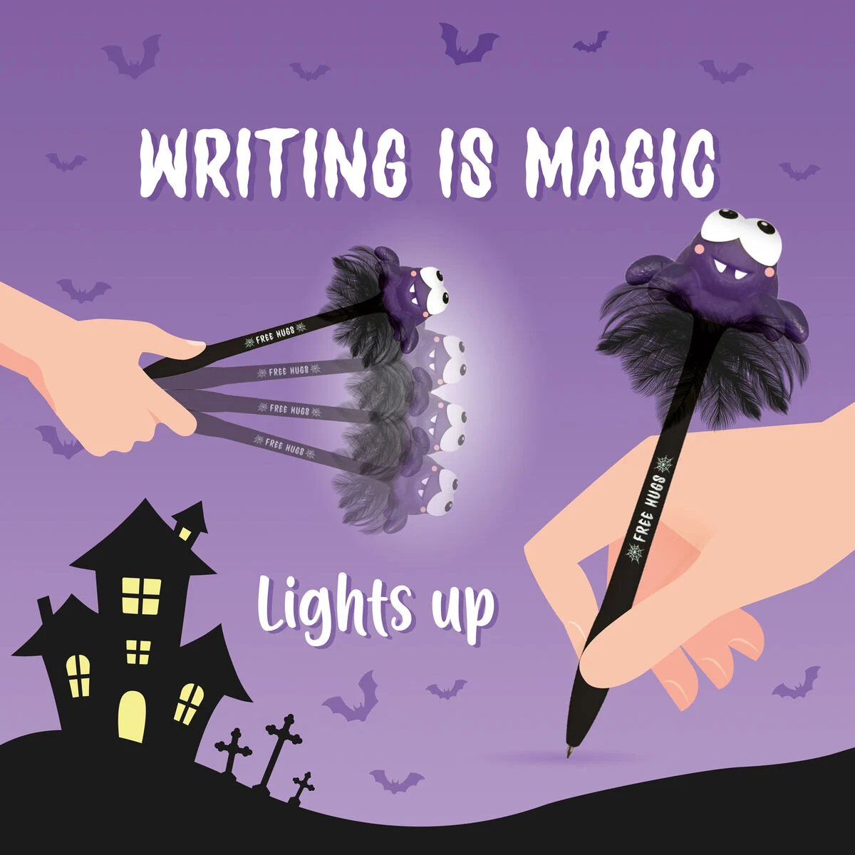 Leuchtender Kugelschreiber WRITING IS MAGIC Spinne 0,7