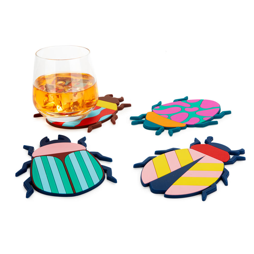 Untersetzer 4er-Set THE BEETLES Spülmaschinenfest rutschfeste Grundlage 10x14x0,4cm