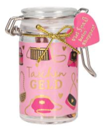 Einmachglas WUNSCHERFÜLLER Geldgeschenk 4,5 x 7 x 8,5 cm