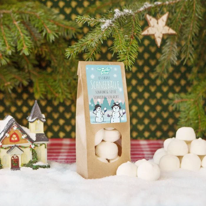 Wundertüte Essbare Schneebälle Weiße Marshmallows Vanille 80g