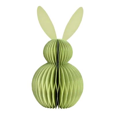 10042096_400x400 Deko Figur HONEYCOMB HASE Papier Pappe Grün 11x11x20cm