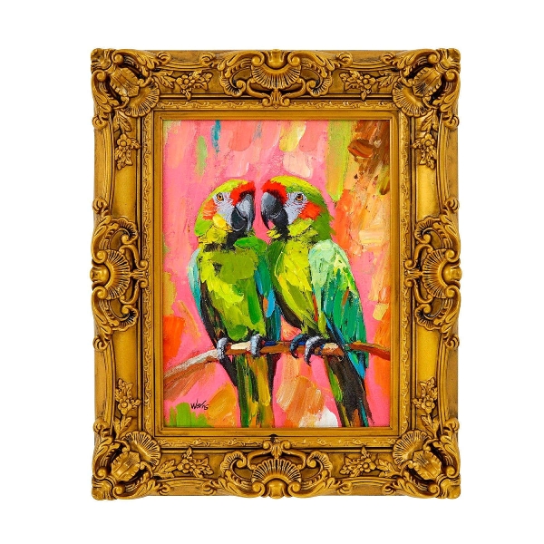 Leinwandbild PARROTS Acryl inkl. Rahmen 5x44x54cm