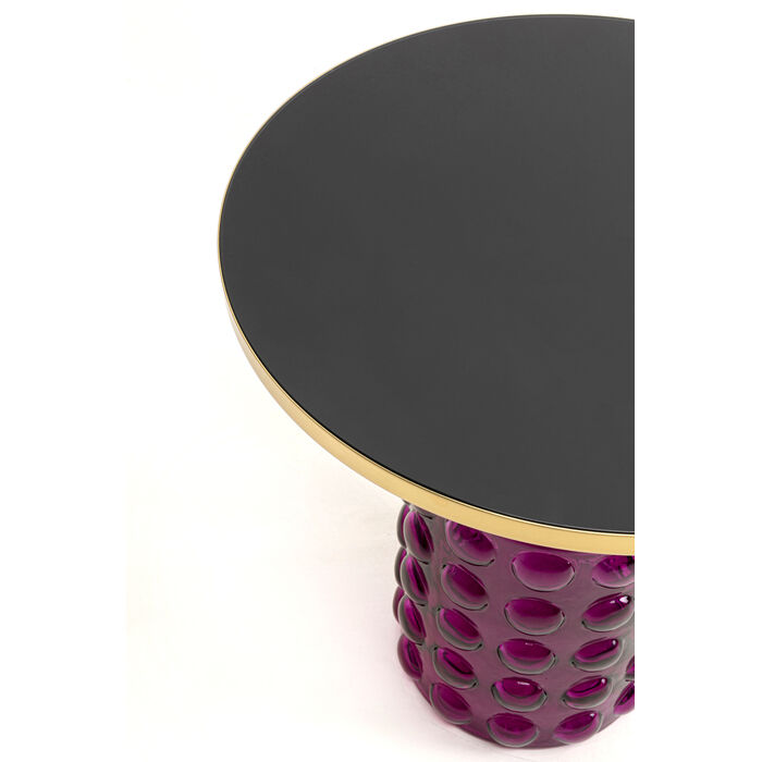 Beistelltisch LOLA Glas Stahl Lila 50x50x52cm