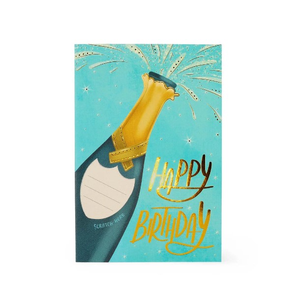 5EbnV5tlFHQ7xH Rubbel-Glückwunschkarte - HAPPY BIRTHDAY BOTTLE inkl. Umschlag
