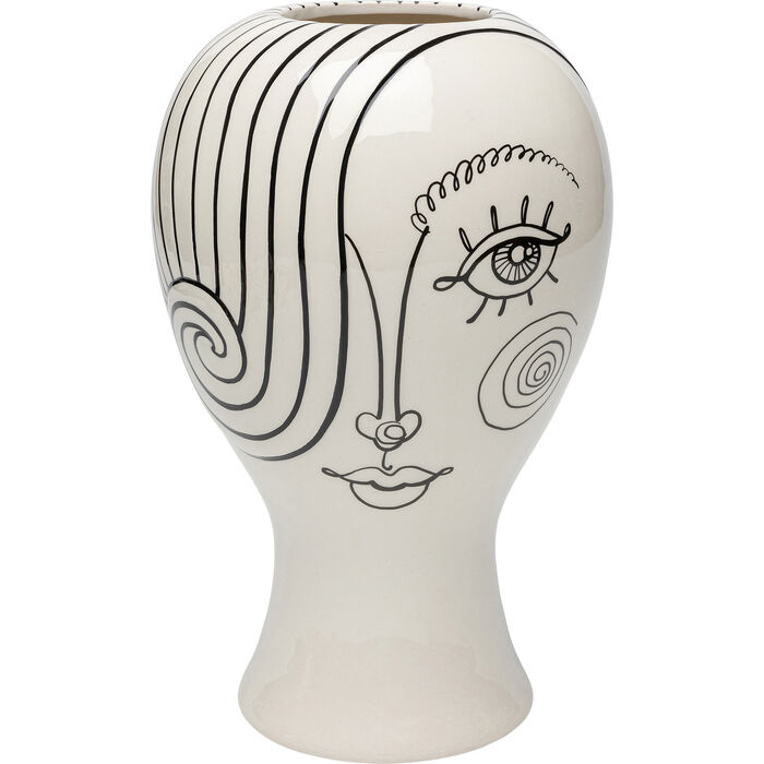 1df1eG2fytp0F6 Vase Favola Lady Schwarz Weiß handgefertigt 30x19x19cm