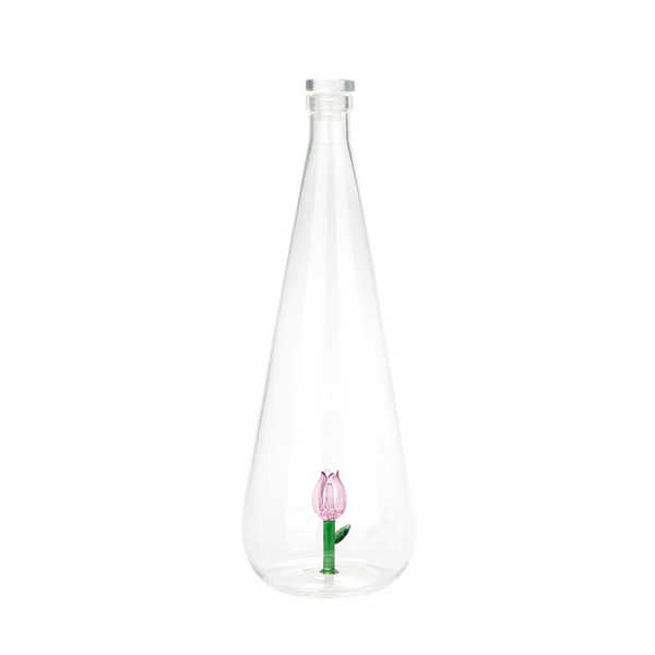 Flasche BOTANICAL TULIP Glas handgemacht 1L 10x10x30,5cm