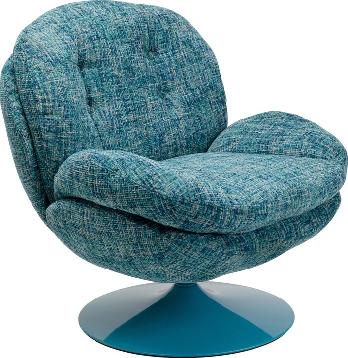 Sessel COSY Strukturstoff Stahl Blau drehbar 89x84x86cm