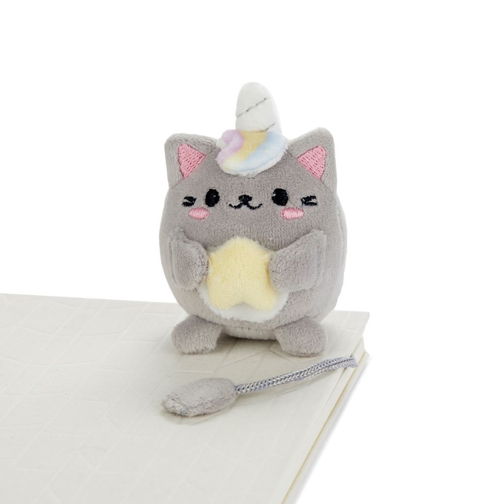 Buchzeichen FLUFFY KAWAII STARRY Grau Lesezeichen 6x6x5cm