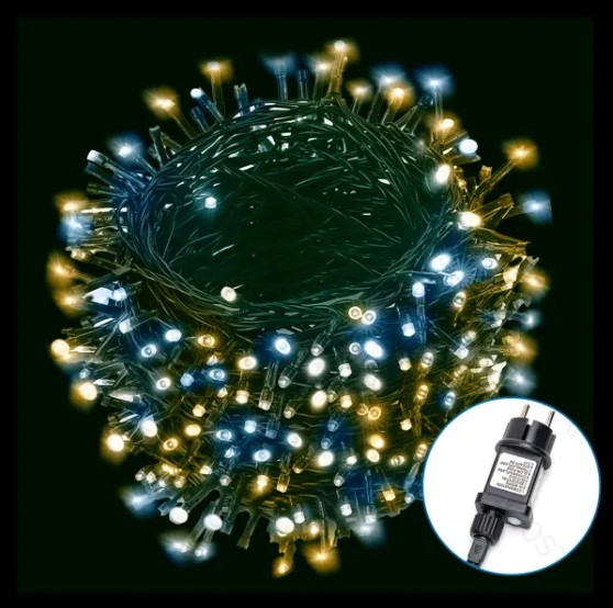 LED Lichterkette Warm-& Kaltweiß In-/Outdoor IP44 10m Timer Speicher 8 Modi