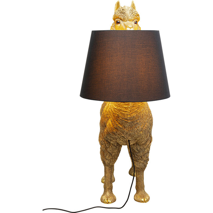 1aFxdISxHLJS5V Stehleuchte Alpaca E27 Gold Schwarz 107,5x81x45cm