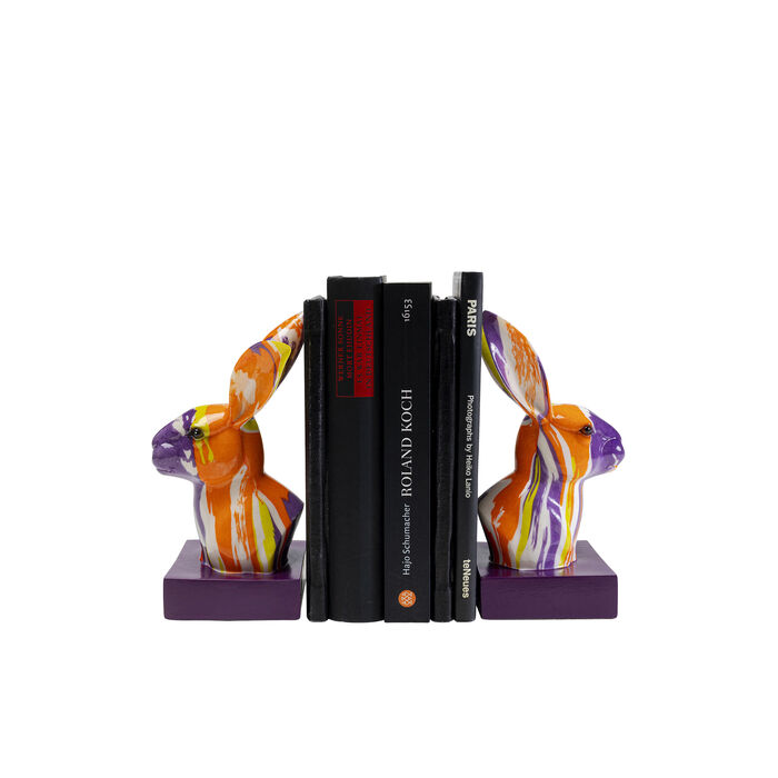 1glmGsSXiM7P3R Buchstütze RABBIT HOLI handgearbeitet Unikat Mehrfarbig 20x12x10,5cm
