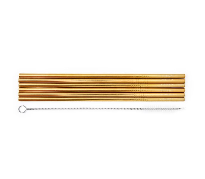 47a4weQzCCpaIn Edelstahl-Strohhalme 6er Set Gold Spülmaschinenfest 21,5x0,6cm