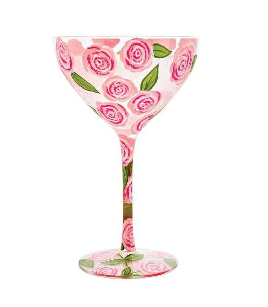 5KqVdDl2Z83KE3 Cocktailglas ROSE PUNCH by Lolita handbemalt Unikat 355ml 4,5x4,5x17,5cm
