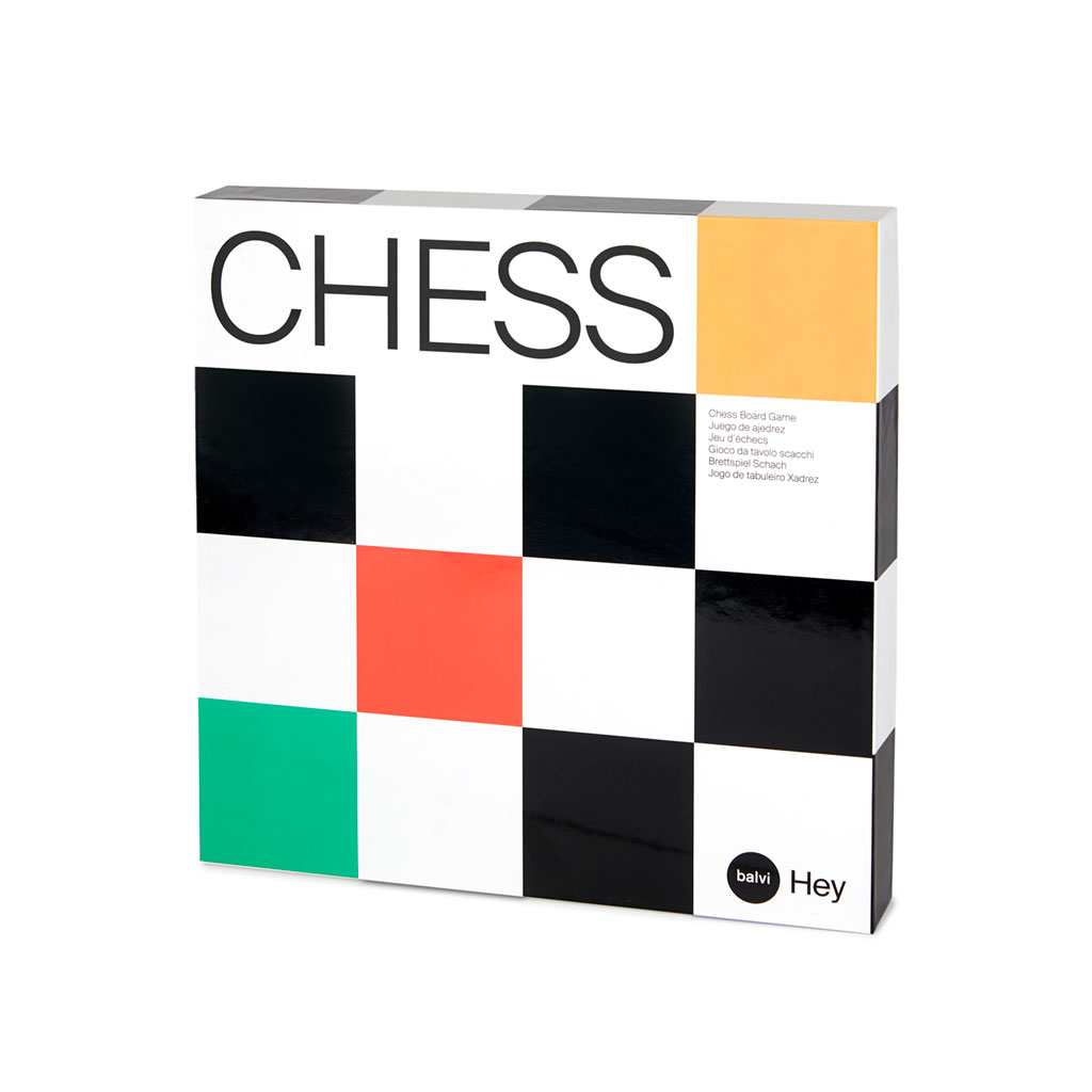 Brettspiel HEY CHESS Schach Holz Hey Studio x Balvi 30,5x30,5x3,7cm