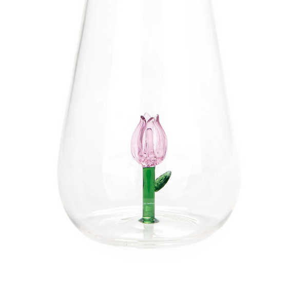 Flasche BOTANICAL TULIP Glas handgemacht 1L 10x10x30,5cm
