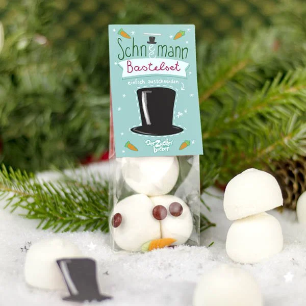 Naschbeutel Schneemann Bastelset Süßigkeiten Mischung 25g