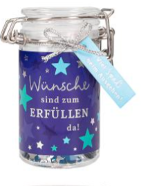 Einmachglas WUNSCHERFÜLLER Geldgeschenk 4,5 x 7 x 8,5 cm