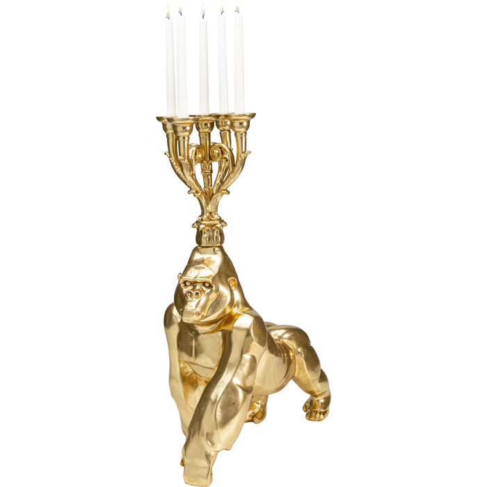 Kerzenständer GORILLA Polyresin Gold 27x56x71cm