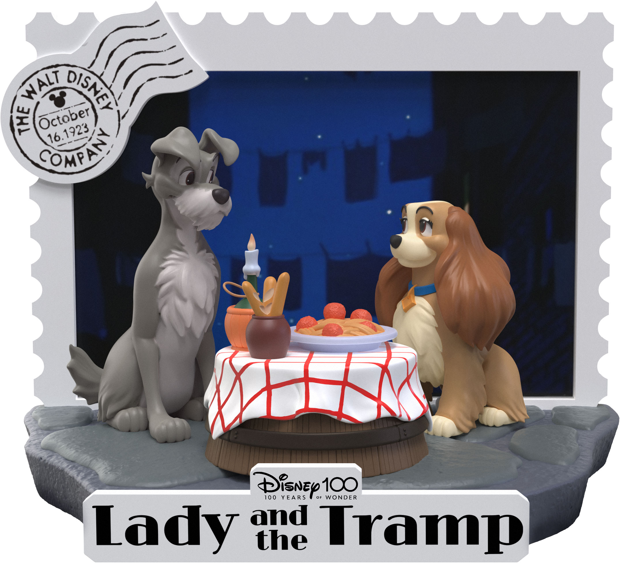 1ZDiK0r2GBAURS Disney 100 Years of Wonder D-Stage Diorama "Lady And The Tramp - Susi & Strolch" 11,8cm