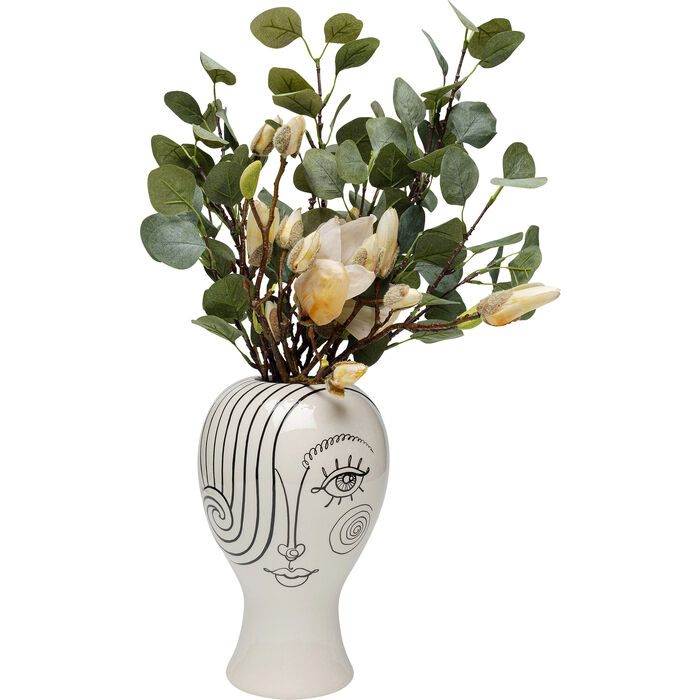 6zkxUo139Ul7Lx Vase Favola Lady Schwarz Weiß handgefertigt 30x19x19cm
