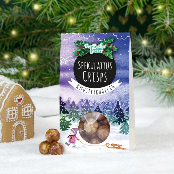 Naschportion Spekulatius Crisps Schokoladenkeks Kugeln 60g