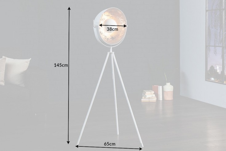 Stehleuchte STUDIO Alu E27 Weiß 65x38x145cm
