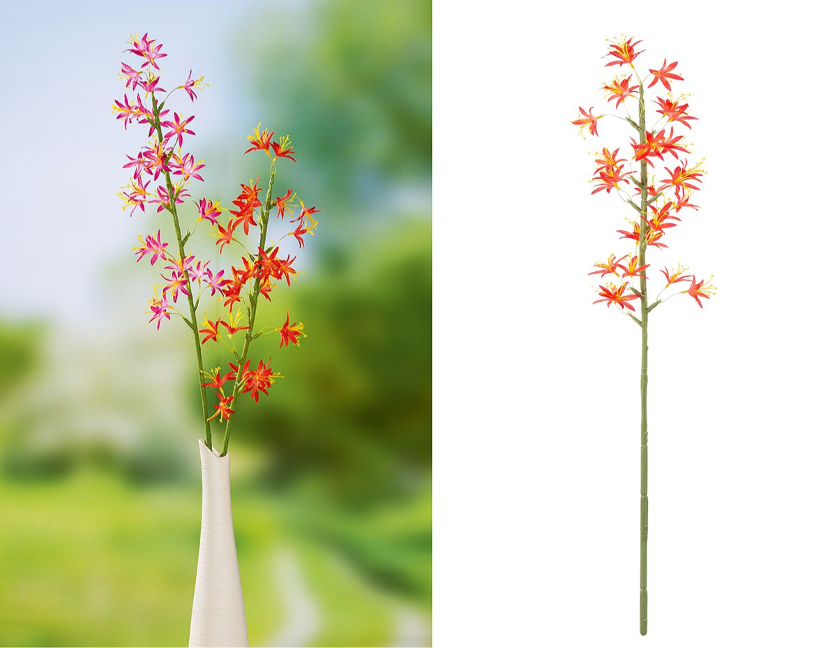 Stielblume Steppenkerze Kunststoff Rot 10x65cm