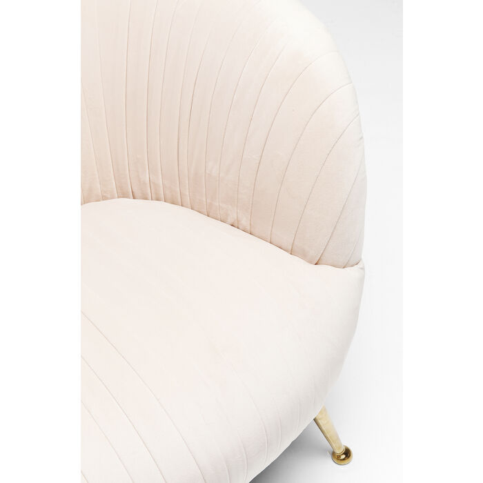 11 Sessel PERUGIA Samtoptik Edelstahl Creme Gold 79x75x75cm