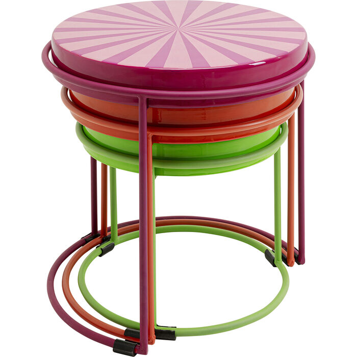 Beistelltisch 3er-Set GOOD VIBES Stahl 48,5x48,5x46cm Beistelltisch 3er-Set GOOD VIBES Stahl 48,5x48,5x46cm