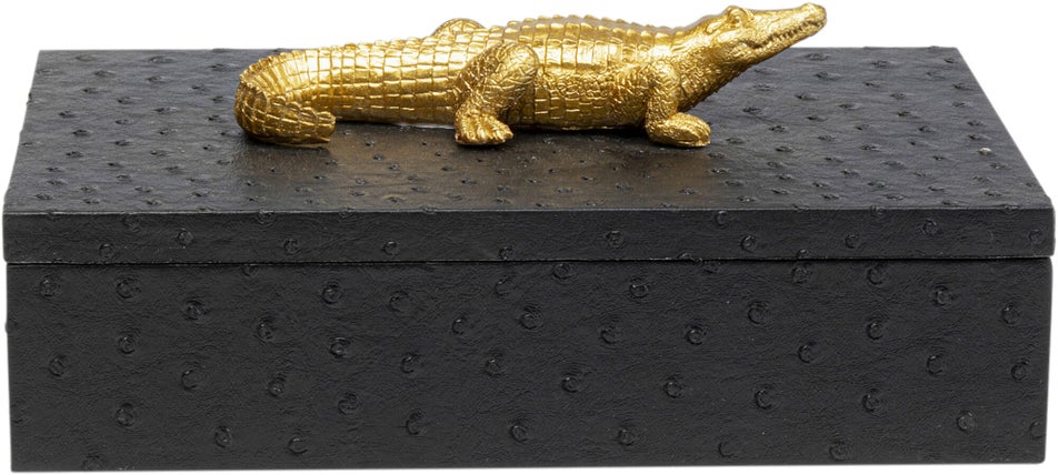 2er-Set Boxen CROCODILE Schwarz 20x30x15,5cm