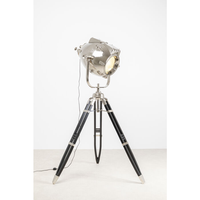 Stehleuchte MOVIE Mangoholz Aluminium E27 handgearbeitet 66x76x230cm