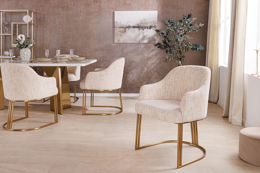 Stuhl EXTRAVAGANCIA Champagner mit Armlehnen 81x60x63cm
