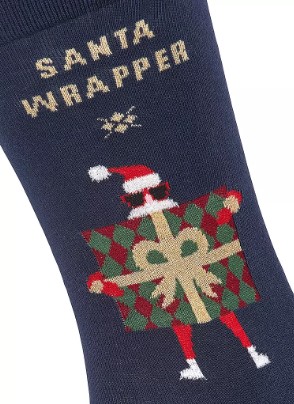 X-Mas Wrapper Herren Socken Marine Blau