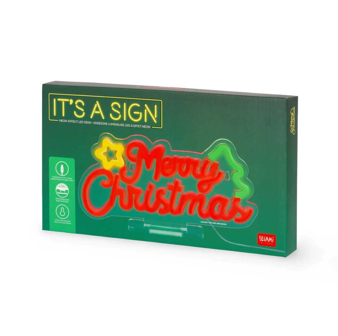 Neon-Effekt-Led-Light-Schild-It's a Sign MERRY XMAS 