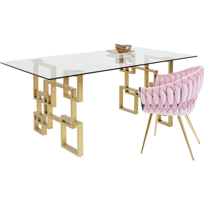 5SRkKUB7cK3om6 Tisch BOULEVARD ESG-Sicherheitsglas Gold 75x100x200cm