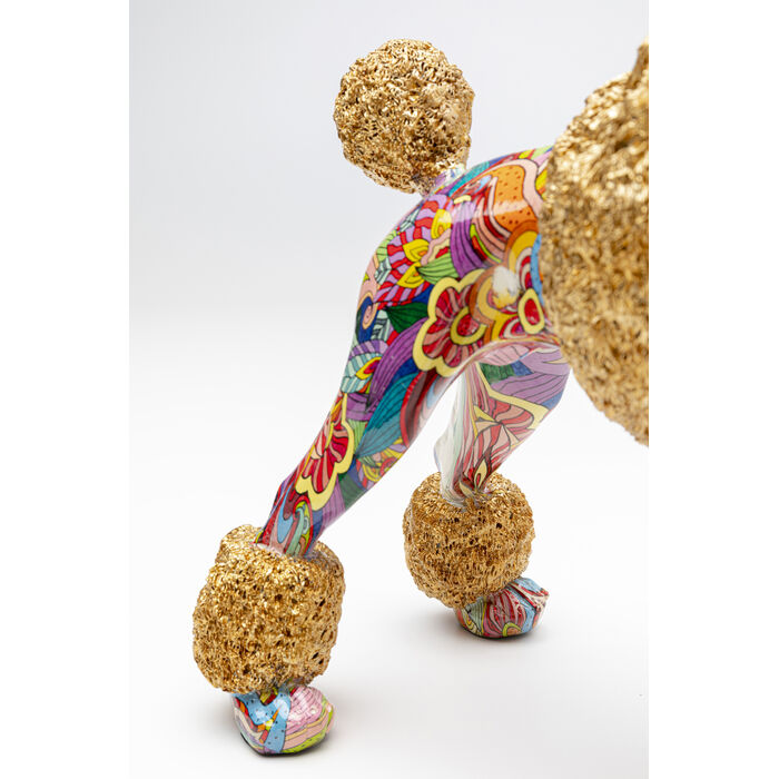 Dekofigur STREET ART GRAFFITI POODLE Polyresin handgearbeitetes Unikat 15,5x32x34cm
