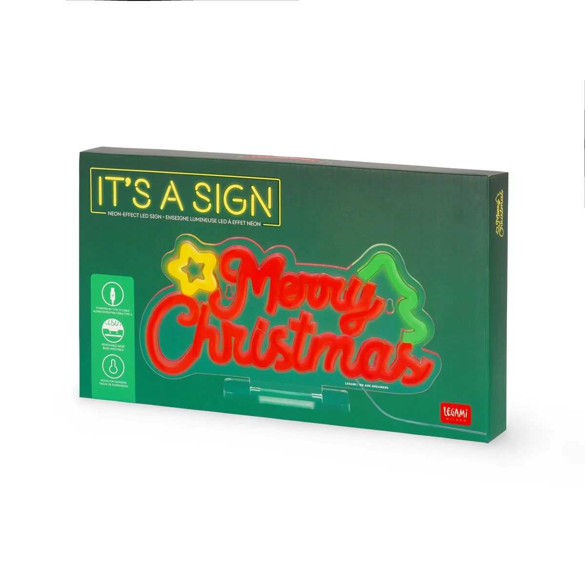 Neon-Effekt-Led-Light-Schild-It's a Sign MERRY XMAS 
