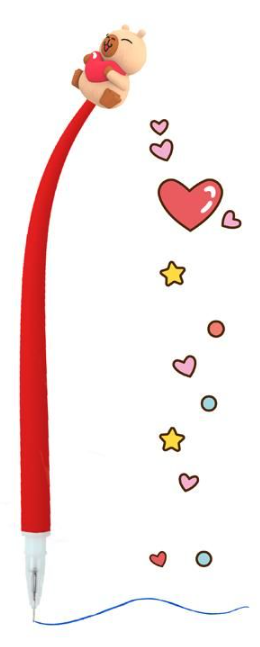 Capybara HL-5 Fineliner mit Wackelfigur 0,5mm Strichstärke 3 Farben blau rot grün 0,8x0.8x22cm