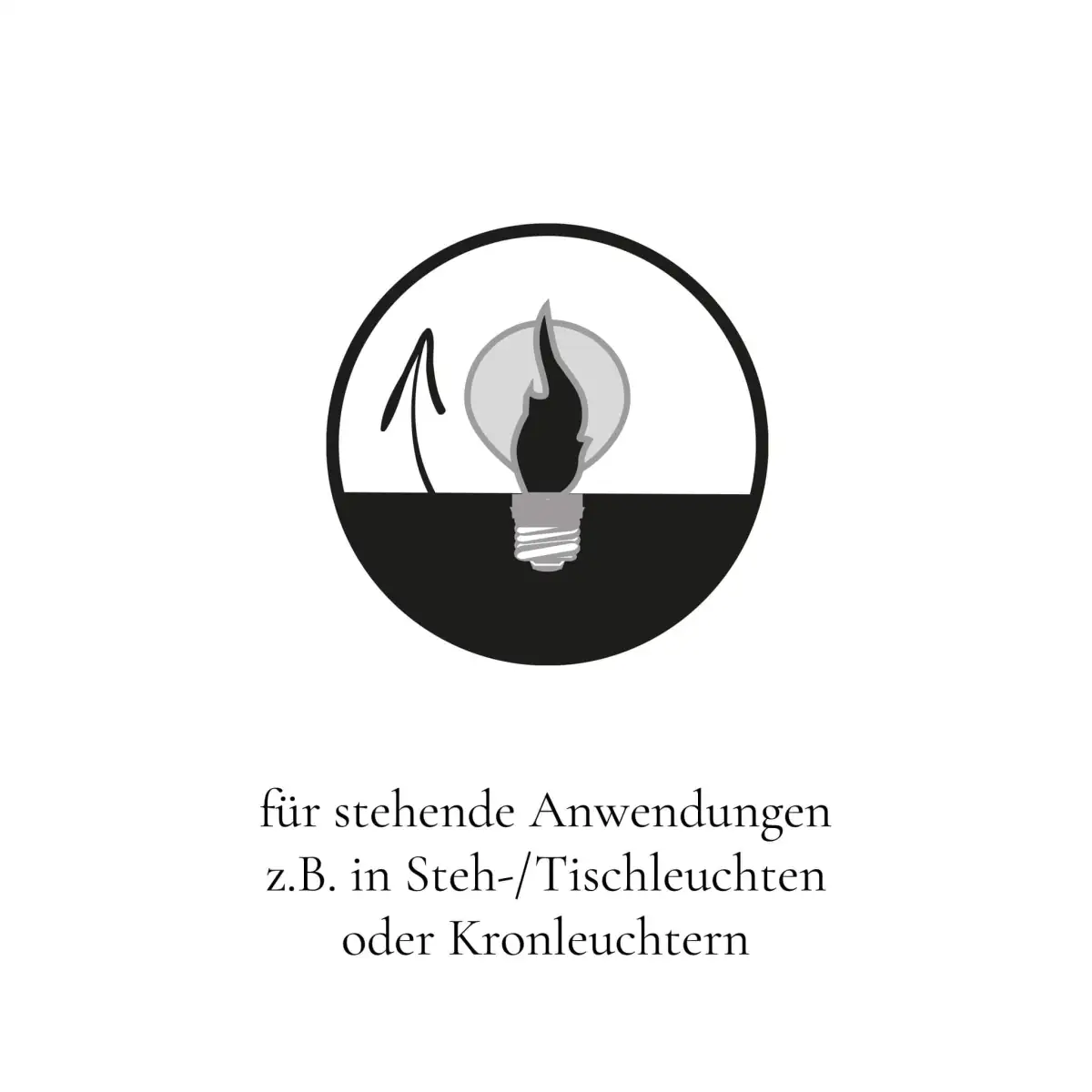 LED Filament Leuchtmittel FIRE FLAME UP Smokey Grau E27 0,8W 1800K 60lm 6x6x11cm