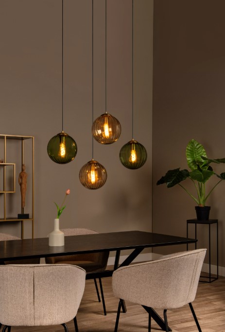 Pendelleuchte MONSARAZ Rund Glas E27 dimmbar