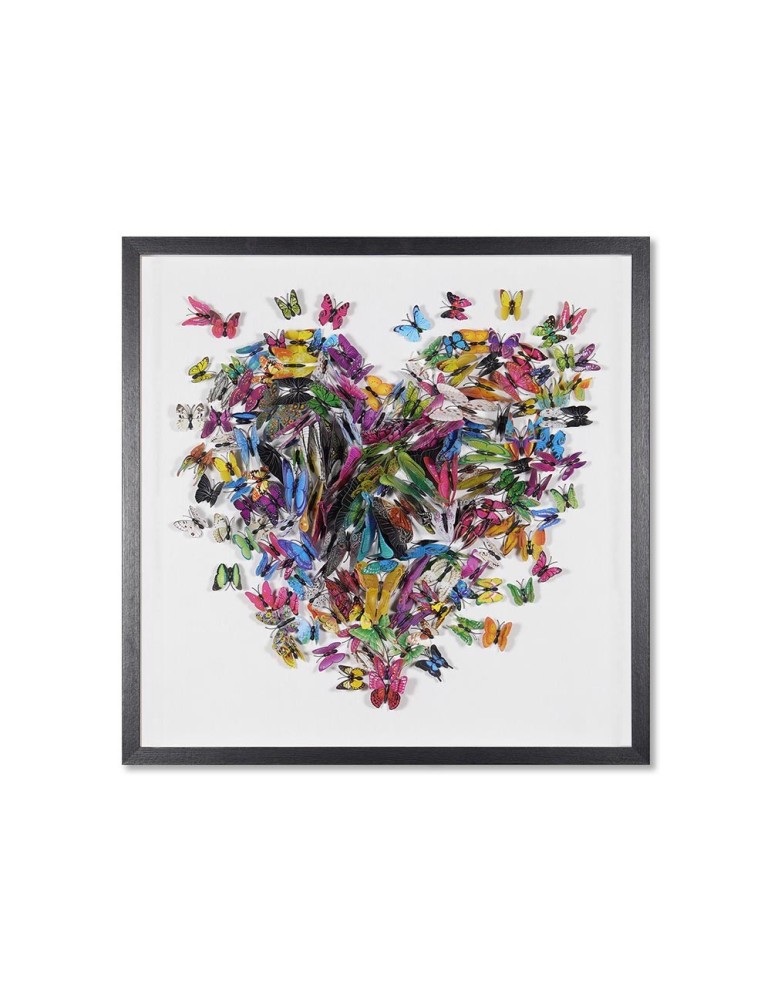 Deko Rahmen BUTTERFLY HEART 3D-Effekt 3,5x80x80cm Deko Rahmen BUTTERFLY HEART 3D-Effekt 3,5x80x80cm
