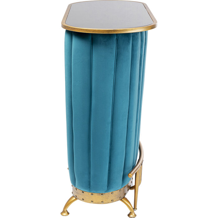 KARE-83901-master-e-700x700 Bar Hausbar AFTER WORK Glas Edelstahl Eukalyptus Petrol Gold 48x120x106cm