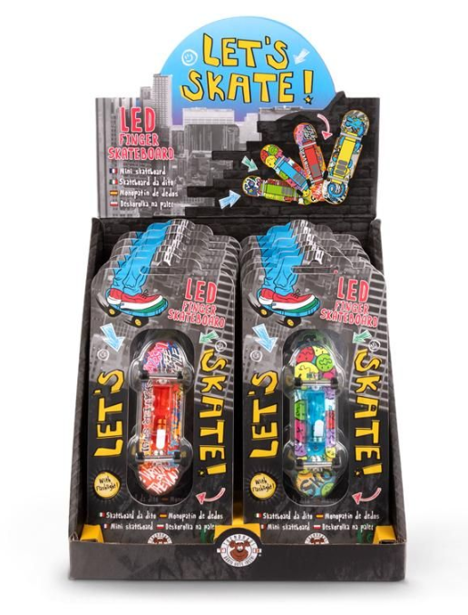 LET'S SKATE LED Finger-Skateboard 9,6x2,5x1,3cm